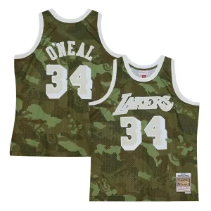 Shaquille O'Neal Los Angeles Lakers Hardwood Classics 1996/97 Ghost Green Swingman Jersey Camo