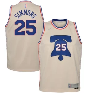 Ben Simmons Philadelphia 76ers Nike Youth 2020/21 Swingman Player Jersey Cream Earned Edition
