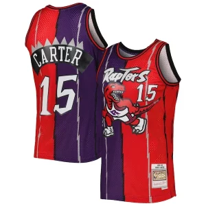 Vince Carter Toronto Raptors Hardwood Classics 1998/99 Split Swingman Jersey Purple/Red