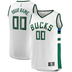 Milwaukee Bucks Youth Fast Break Replica Custom Jersey Association Edition White