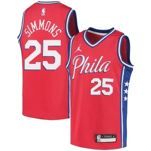 Ben Simmons Philadelphia 76ers Jordan Brand Youth 2020/21 Swingman Player Jersey Statement Edition Red