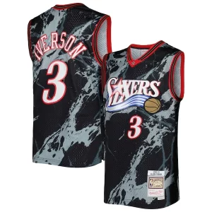 Allen Iverson Philadelphia 76ers 2000/01 Hardwood Classics Marble Swingman Jersey Black