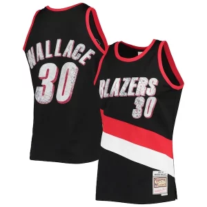 Rasheed Wallace Portland Trail Blazers 1999/00 Hardwood Classics NBA 75th Anniversary Diamond Swingman Jersey Black