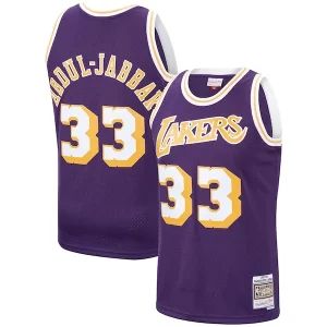 Kareem Abdul-Jabbar Los Angeles Lakers Hardwood Classics Swingman Jersey Purple/Gold