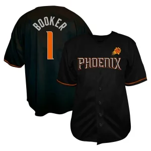 Devin Booker Phoenix Suns Profile Big & Tall Name & Number Button-Up Jersey Black