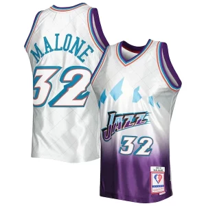 Karl Malone Utah Jazz 1996/97 Hardwood Classics 75th Anniversary Swingman Jersey Platinum