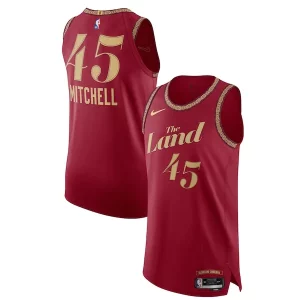 Nike Donovan Mitchell Cleveland Cavaliers Authentic Jersey City Edition Wine