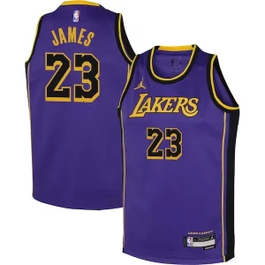 LeBron James Los Angeles Lakers Jordan Brand Youth Performance Swingman Jersey Statement Purple