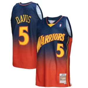 Baron Davis Golden State Warriors 2006/07 Hardwood Classics Fadeaway Swingman Player Jersey Navy/Orange