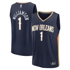Zion Williamson New Orleans Pelicans Youth Fast Break Replica Player Jersey Icon Edition Navy