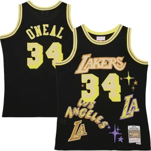 Shaquille O'Neal Los Angeles Lakers 1996/97 Swingman Sidewalk Sketch Jersey Black