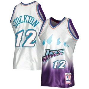 John Stockton Utah Jazz 1996/97 Hardwood Classics 75th Anniversary Swingman Jersey Platinum