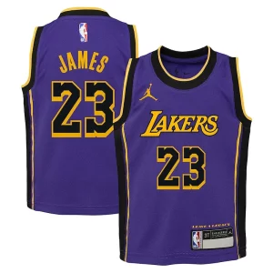 LeBron James Los Angeles Lakers Jordan Brand Preschool 2022/23 Dri-FIT Replica Jersey Statement Edition Purple