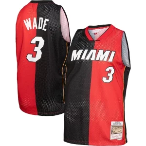 Dwyane Wade Miami Heat Big & Tall Hardwood Classics 2005/06 Split Swingman Jersey Black/Red