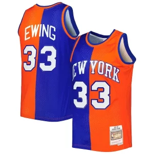 Patrick Ewing New York Knicks Hardwood Classics 1991/92 Split Swingman Jersey Blue/Orange