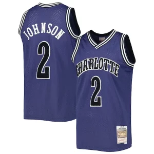 Larry Johnson Charlotte Hornets 1994/95 Hardwood Classics Off-Court Swingman Jersey Purple