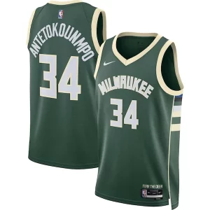 Giannis Antetokounmpo Milwaukee Bucks Nike Unisex Swingman Jersey Icon Edition Hunter Green/White