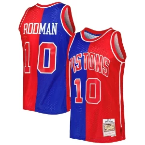 Dennis Rodman Detroit Pistons Hardwood Classics 1988/89 Split Swingman Jersey Blue/Red