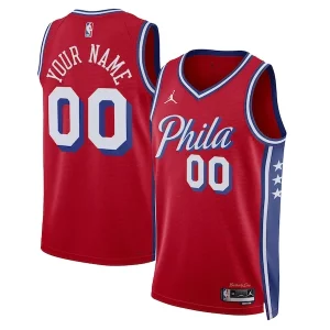 Philadelphia 76ers Jordan Brand Unisex 2022/23 Swingman Custom Jersey Statement Edition Red