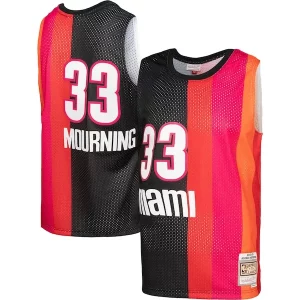 Alonzo Mourning Miami Heat Hardwood Classics 2005/06 Split Swingman Jersey Black/Red