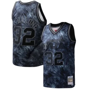 Karl Malone Utah Jazz Hardwood Classics 1991/92 Tie-Dye Swingman Jersey Black