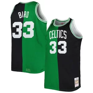 Larry Bird Boston Celtics Big & Tall Hardwood Classics 1985/86 Split Swingman Jersey Kelly Green/Black