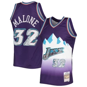 Karl Malone Utah Jazz 1996/97 Hardwood Classics NBA 75th Anniversary Diamond Swingman Jersey Purple