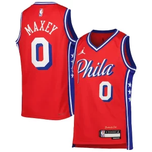 Tyrese Maxey Philadelphia 76ers Jordan Brand Youth Swingman Jersey Statement Edition Red