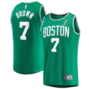 Jaylen Brown Boston Celtics 2024 NBA Finals Champions Fast Break Replica Player Jersey Kelly Green Icon Edition