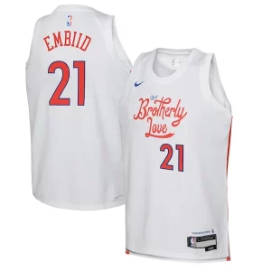 Joel Embiid Philadelphia 76ers Nike Youth 2022/23 Swingman Jersey City Edition White