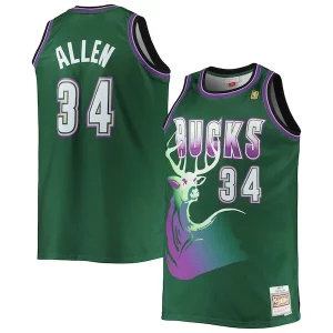 Ray Allen Milwaukee Bucks Big & Tall 1996/97 Hardwood Classics Swingman Jersey Hunter Green