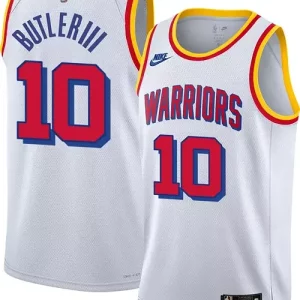 Nike Adult Golden State Warriors Jimmy Butler #10 Hardwood Classic White Jersey