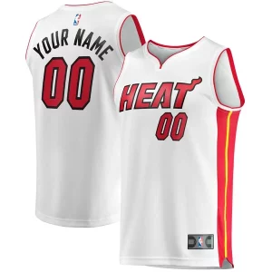Miami Heat Youth Fast Break Custom Replica Jersey Association Edition White