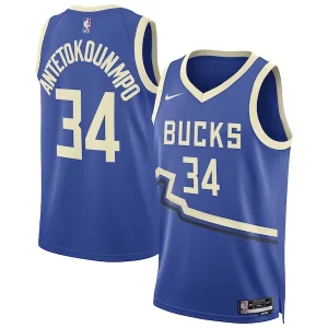Giannis Antetokounmpo Milwaukee Bucks Nike Unisex 2024/25 Swingman Player Jersey City Edition Royal