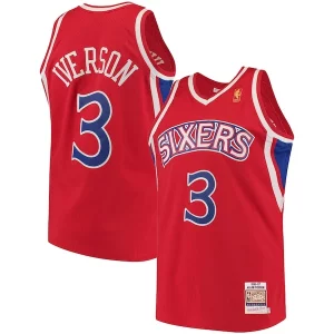 Allen Iverson Philadelphia 76ers 1996/97 Hardwood Classics Authentic Jersey Red/Black/White