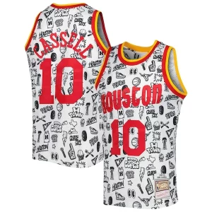 Sam Cassell Houston Rockets 1993/94 Hardwood Classics Doodle Swingman Jersey White