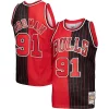 Dennis Rodman Chicago Bulls Hardwood Classics 1995/96 Split Swingman Jersey Red/Black