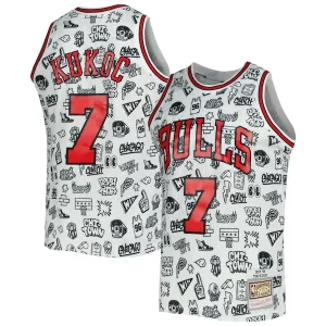 Toni Kukoc Chicago Bulls 1997/98 Hardwood Classics Doodle Swingman Jersey White