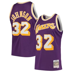Magic Johnson Los Angeles Lakers 1984/85 Hardwood Classics Swingman Jersey Purple/Gold