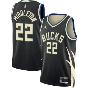 Khris Middleton Milwaukee Bucks Jordan Brand Unisex Swingman Jersey Statement Edition Black