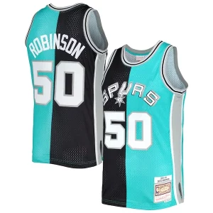 David Robinson San Antonio Spurs Hardwood Classics 1998/99 Split Swingman Jersey Black/Teal