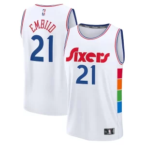 Joel Embiid Philadelphia 76ers 2024/25 Fast Break Player Jersey City Edition White