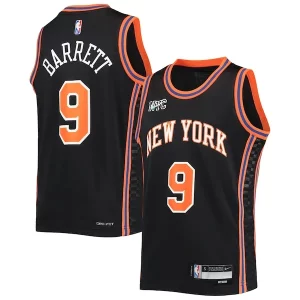 RJ Barrett New York Knicks Nike Youth 2021/22 Swingman Jersey City Edition Black