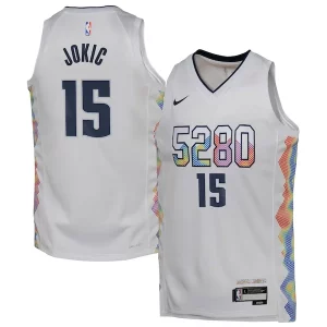 Nikola Jokic Denver Nuggets Nike Youth 2024/25 Swingman Player Jersey City Edition White