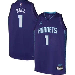 LaMelo Ball Charlotte Hornets Jordan Brand Youth Swingman Jersey Statement Edition Purple