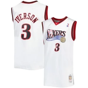Allen Iverson Philadelphia 76ers Big & Tall Hardwood Classics 1996/97 Swingman Jersey White/Black/Red/Royal