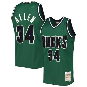 Ray Allen Milwaukee Bucks 2000/01 Hardwood Classics Off-Court Swingman Jersey Hunter Green