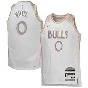 Coby White Chicago Bulls Nike Youth 2024/25 Swingman Player Jersey City Edition White