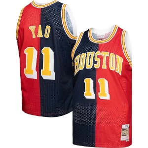 Yao Ming Houston Rockets Hardwood Classics 2004/05 Split Swingman Jersey Navy/Red