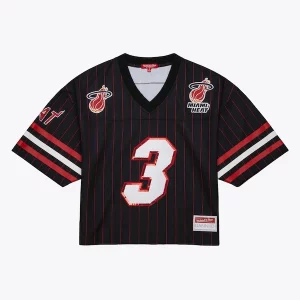 Dwyane Wade Miami Heat x DANNIJO Women's Cropped Football Fashion Jersey Black